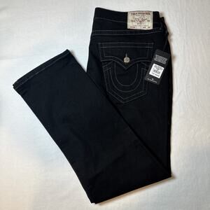 True Religion Ricky SN Flap Relaxed Straight Jeans Men’s 36 36x32 Black NWT